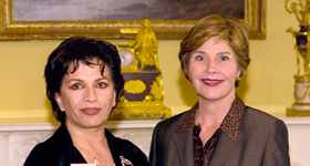 Laura Bush and Suraya Sadeed